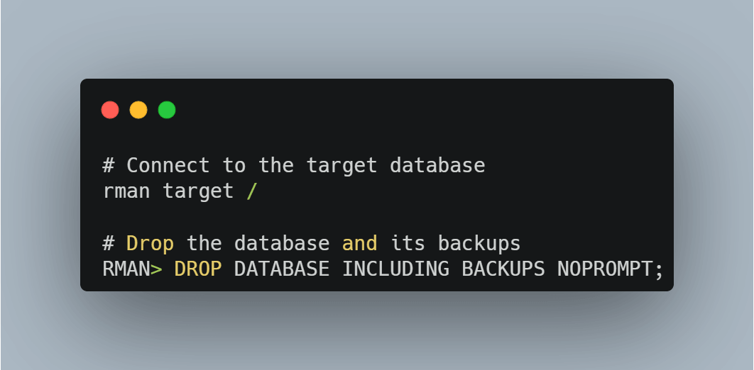 oracle rman drop database syntax | 英方软件 a股科创板数据复制与灾备管理软件领先供应商 oracle rman drop database including backups noprompt 命令语法示例