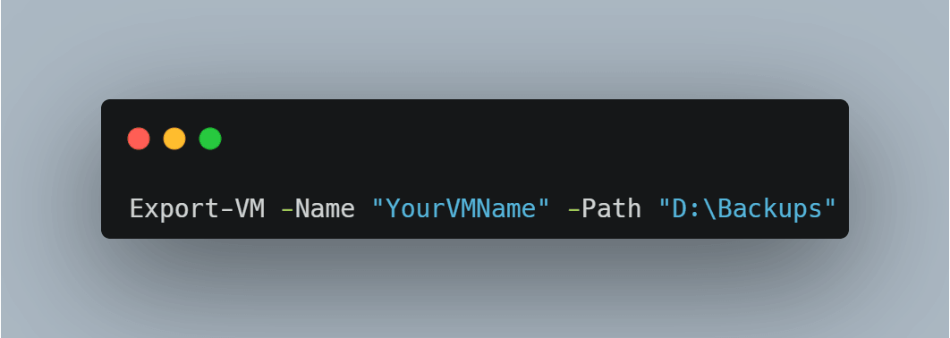 powershell exportvm 备份单个vm命令示例 powershell使用export vm命令备份单个hyper v vm