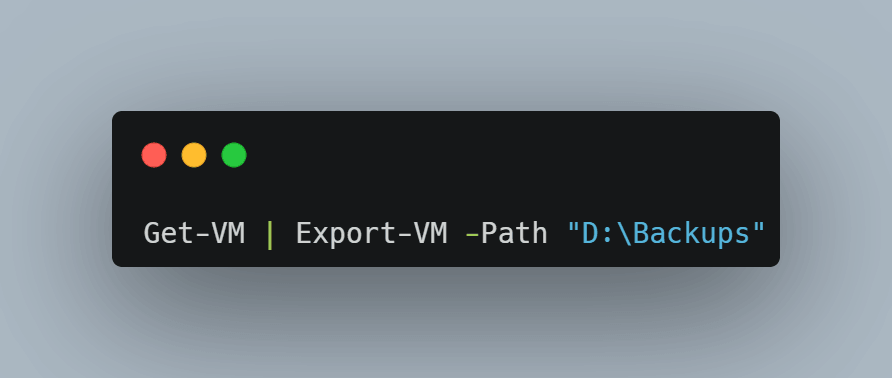 powershell 批量备份所有vm命令示例 powershell使用get vm结合export vm备份所有hyper v vm