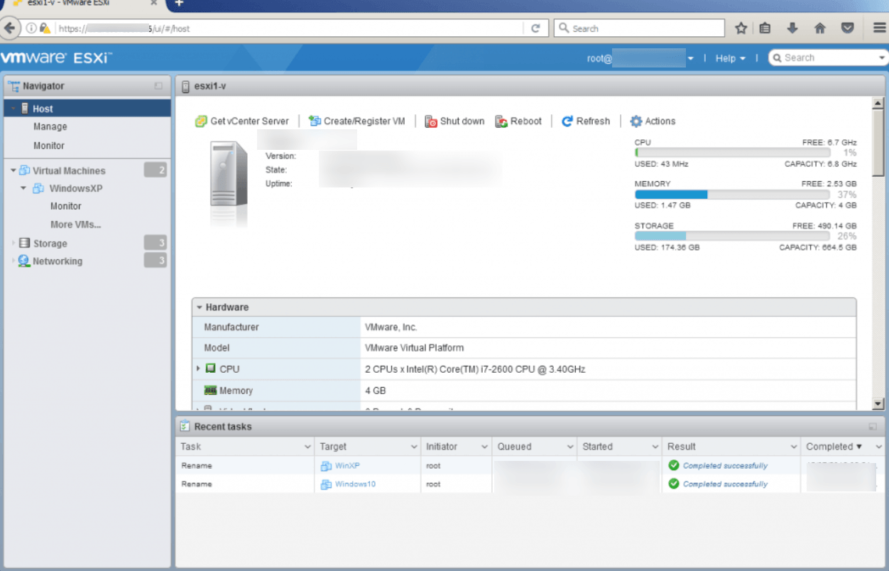 通过host client重启hostd和vpxa服务 vsphere host client服务列表中重启hostd和vpxa
