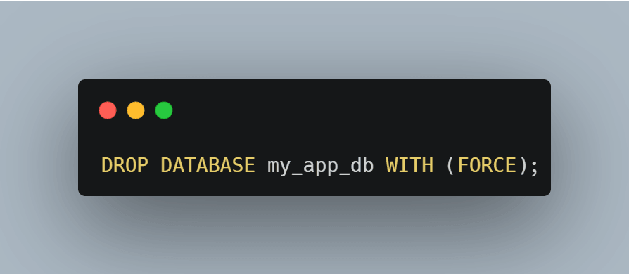 postgresql drop database with force 强制删除示意 如何在 postgresql 中强制断开删除数据库
