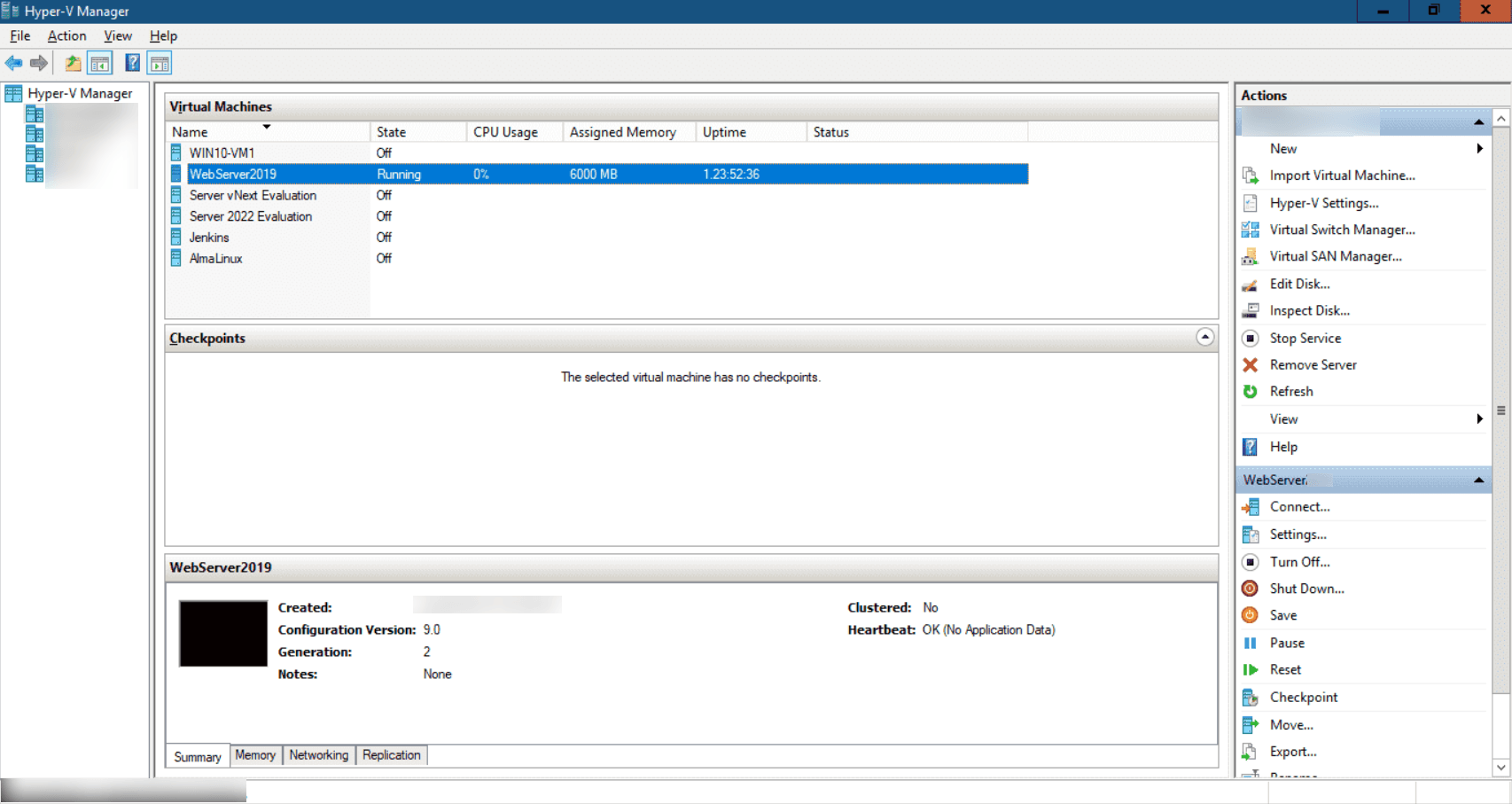 hyperv manager 导出功能界面 hyper v manager导出虚拟机操作界面