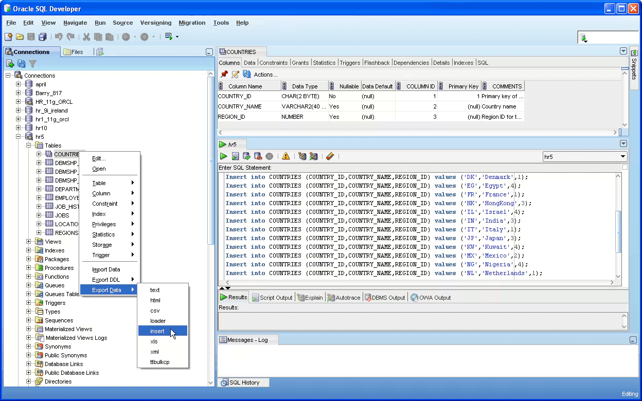 oracle sql developer 界面示意 oracle sql developer 界面