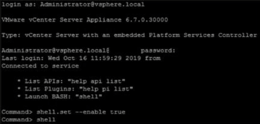 通过 ssh 登录 vcsa 重置 root 密码操作示意 通过 ssh 重置