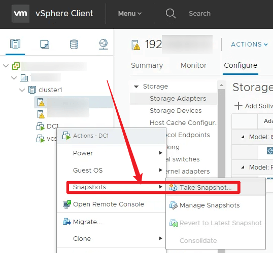 拍摄快照   vmware快照
