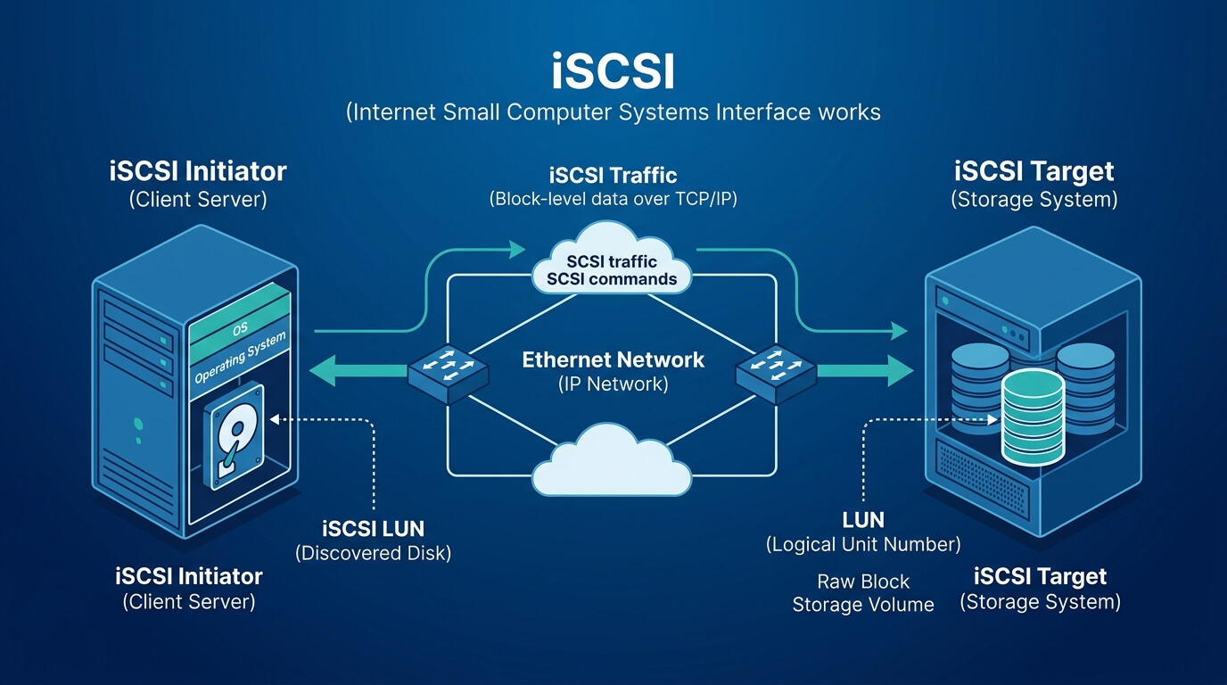 iscsi协议架构示意 iscsi块存储协议工作原理示意图