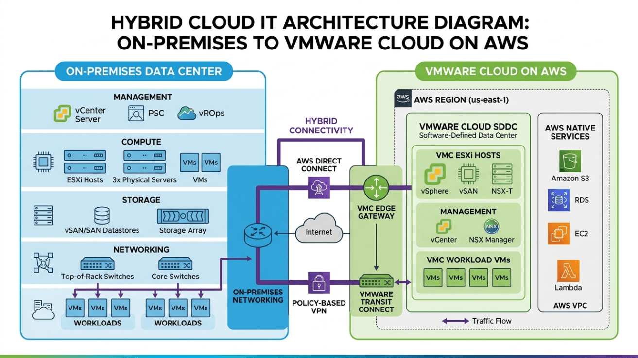 vmware cloud on aws 灾难恢复概念示意图 什么是 vmware cloud on aws 灾难恢复