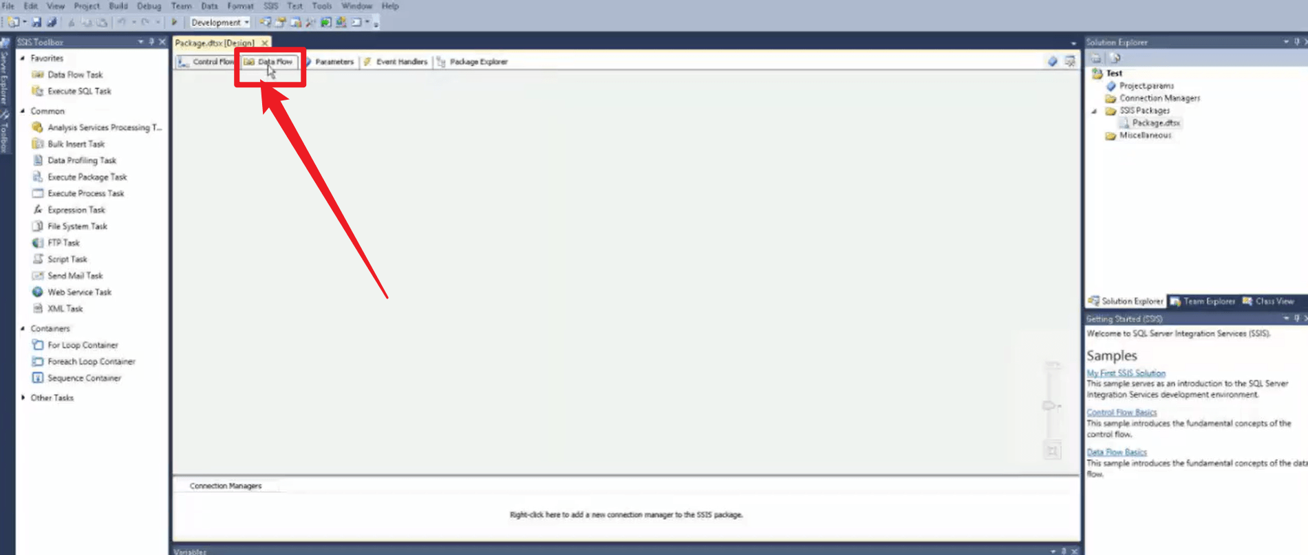 ssis 控制流与数据流任务界面关系图