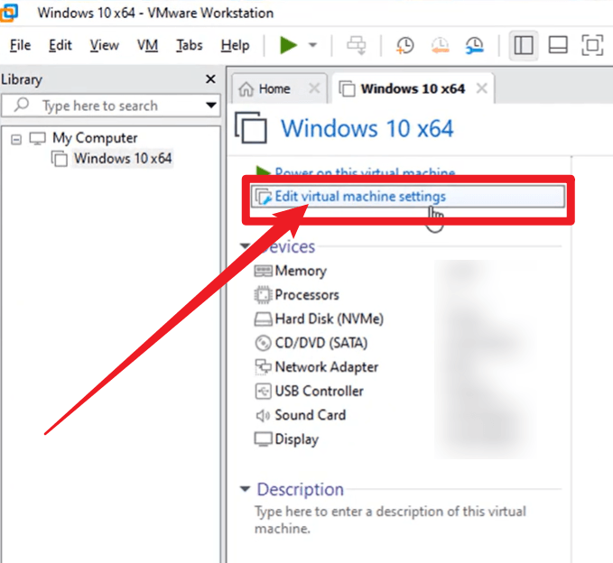 vmware workstation虚拟机设置入口截图 vmware workstation编辑虚拟机设置入口