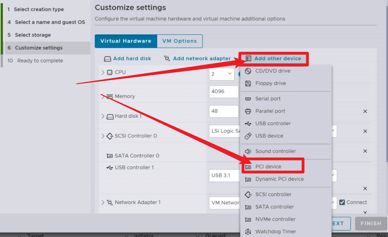 vmware虚拟机添加pci设备界面 vmware vm添加pci设备 选择gpu直通