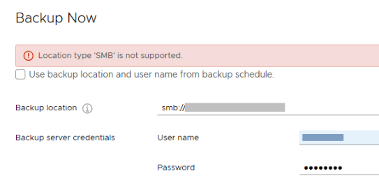 如何修复 vCenter Backup SMB Not Supported | 分步指南