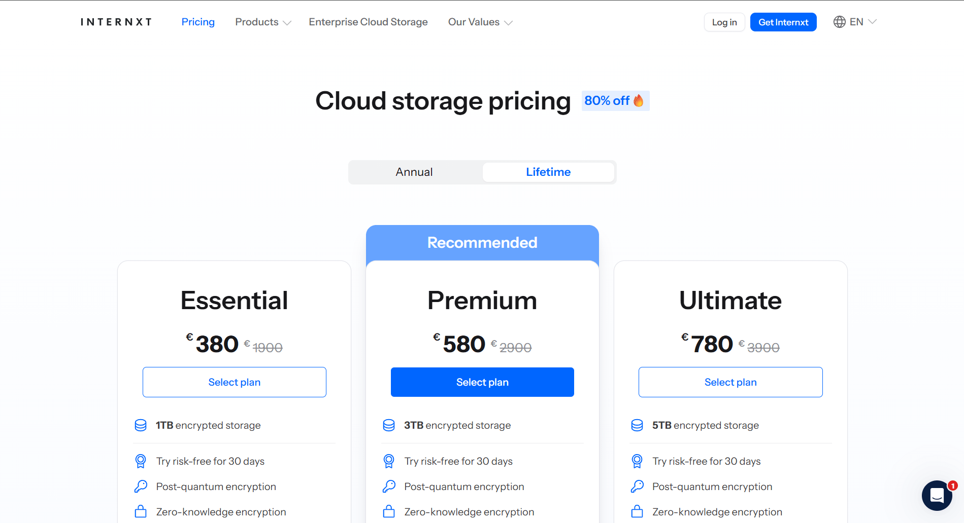 internxt 存储价格 internxt 价格方案
